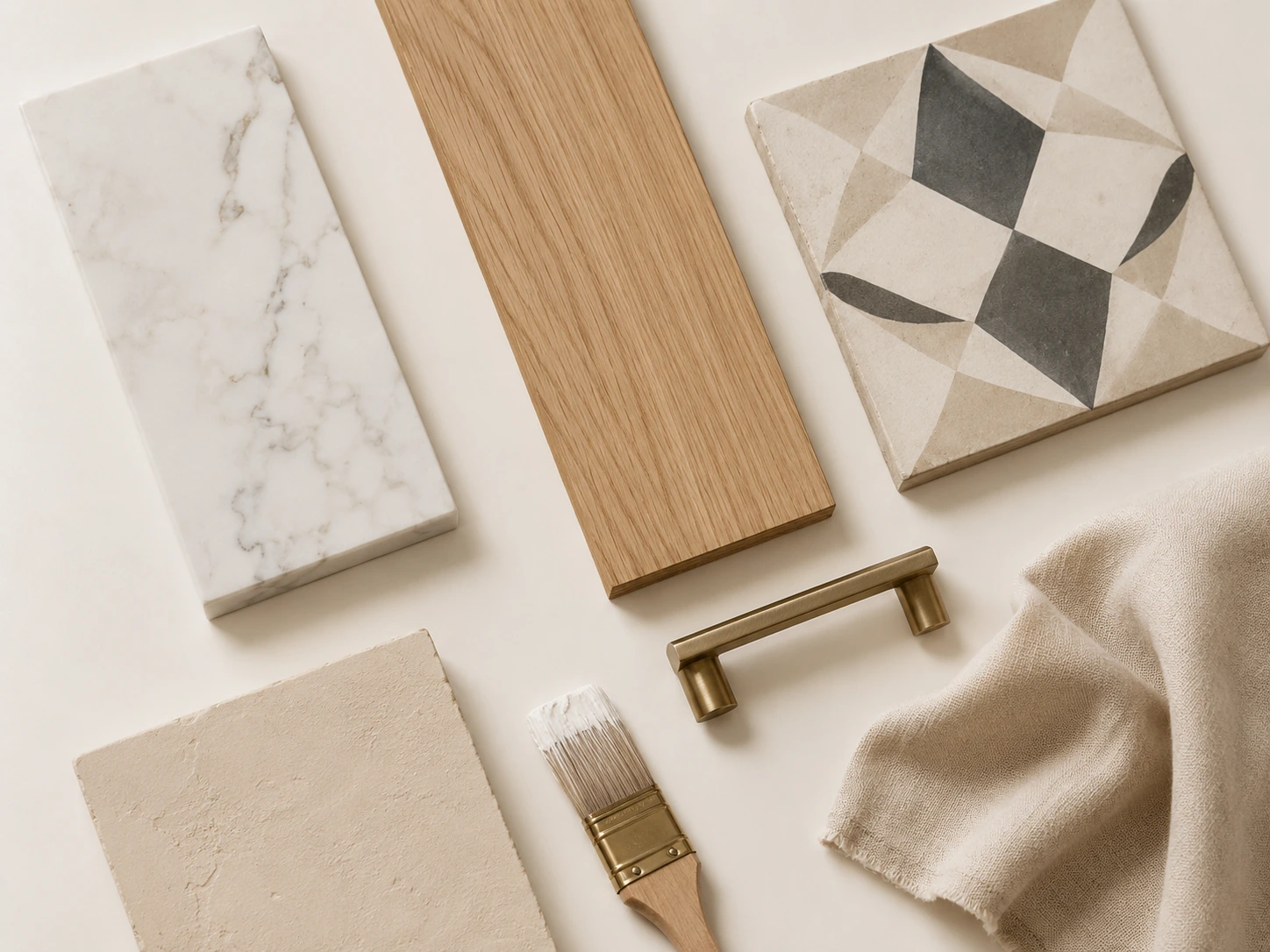Close-up of natural material and finish samples