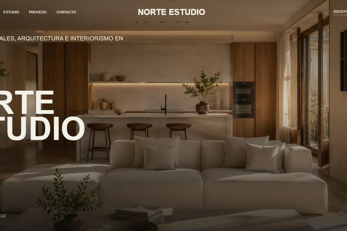 Captura de pantalla del sitio web de Norte Estudio